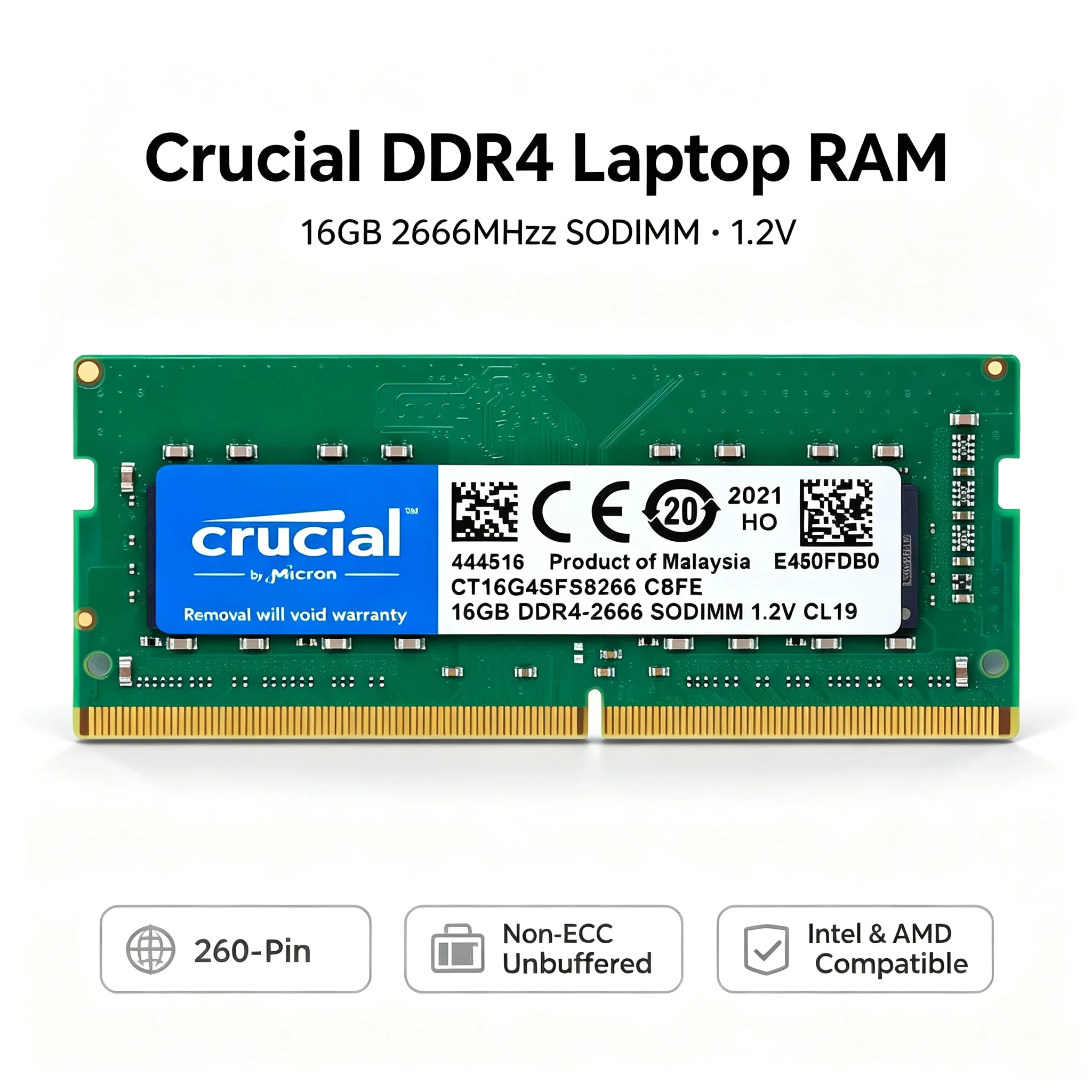 Crucial 1PCS/2PCS DDR4 Laptop  - Ddr4 3200Mhz recensie en prijs