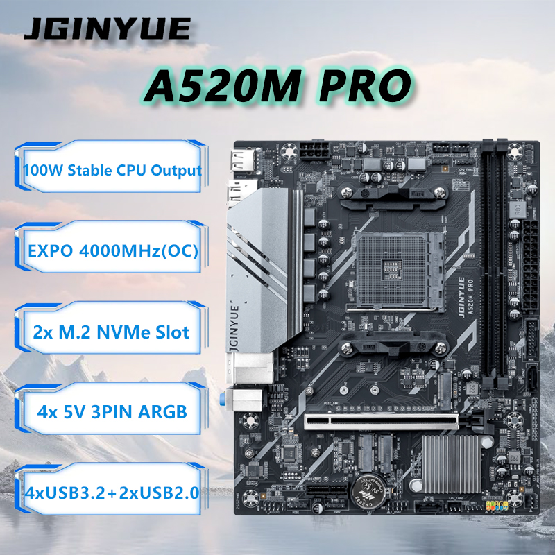 JGINYUE A520M PRO moederbordki - Ddr4 3200Mhz recensie en prijs